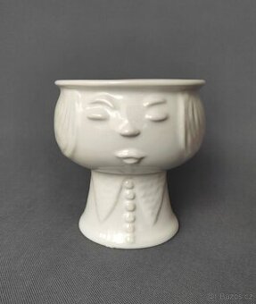 Nádherná keramická váza nebo květináč ve tvaru hlavy - 1