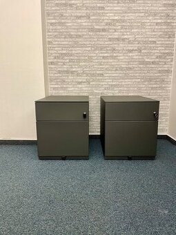 Kancelářské kovové zásuvkové kontejnery na kolečkách s uzamy