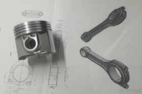 Závodní ojnice Škoda, písty, vložky válců