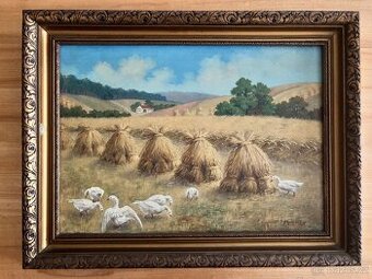 Obraz Žně na Vysočině, Peterka 45x59