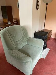 Zelená sedačka a gauč - souprava