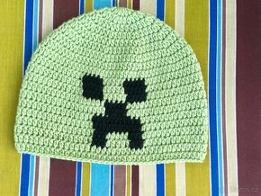 NOVÁ Háčkovaná čepička čepice Minecraft