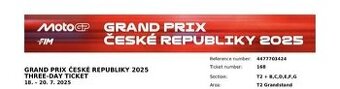 Vstupenky na Grand Prix Moto GP Brno 18.7-20.7.2025