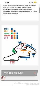 1 vstupenka Gold MOTOGP Brno