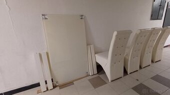 skleněný stul ze židlemi - 1