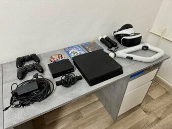 PLAYSTATION 4 SLIM 500GB + PS VR + 3x HRA + 2x OVLADAČ