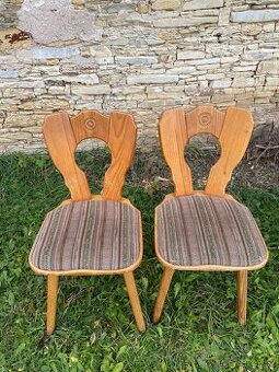 Židle dřevěné - polstrované