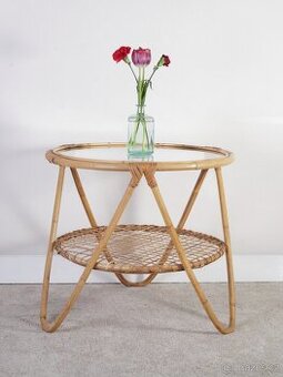 Retro Ratanový Stolek Fuchs ULUV č.2