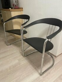 Židle kožené - chrom