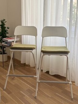 2 barové židle IKEA FRANKLIN – bílá + dárek