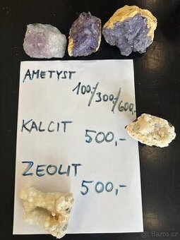 Jedinečné minerály – Ametyst, Kalcit, Zeolit