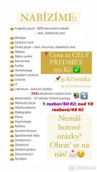 Maturitní otázky 2026 & Rozbory knih