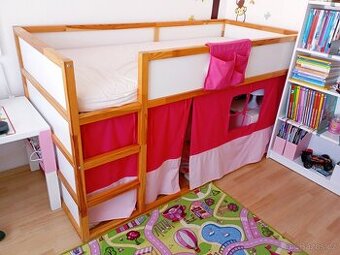 Dětská postel IKEA Kura + matrace a příslušenství