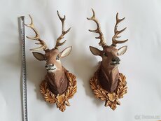Srnec hlava v páru sádra 40 cm rucne malovane