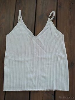 Bílé dámské tričko na ramínka velikost S-M