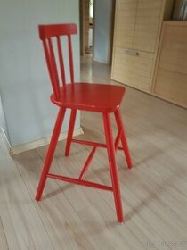 Dětská jídelní dřevěná židle IKEA - červená