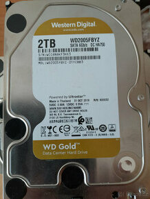 2ks pevný disk HDD enteprise WDC Gold 2TB SATA3/6G RAID