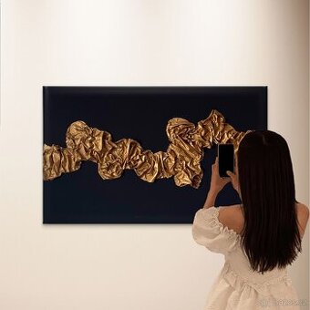 Abstraktný 3D obraz (Covered in gold) Amaje Art obrazy
