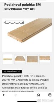 Podlahové palubky 28x196x4000 (cena za balík cca 3 m2)
