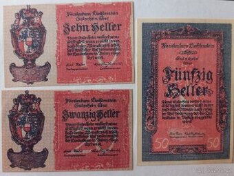 3 bankovky Lichtenštejnsko 1920