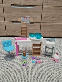 Barbie kosmetický salon + umyvadlo + nočník