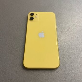 iPhone 11 64GB žlutý, pěkný stav, 12 měsíců záruka