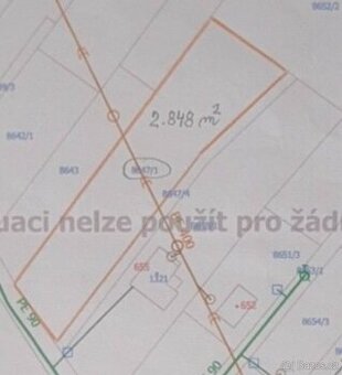 Stavební pozemek Slavonice – klidná lokalita, 2.848 m²