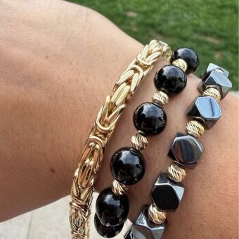 Zlatý náramek KRÁLOVSKÁ VAZBA 22.9g 585 14k  23cm -9mm NOVY