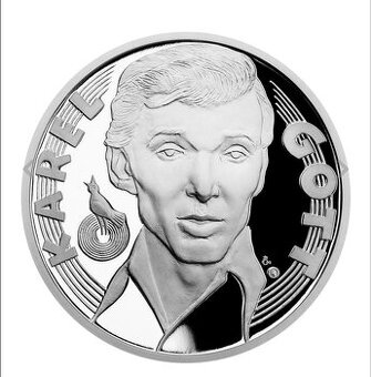Stříbrná uncová číslovaná medaile Karel Gott - Zpěvák proof