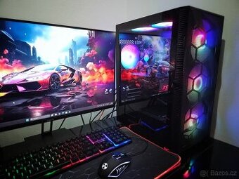 🔥Herní PC i7|RX580|16GB RAM|SSD|6xRGB|WiFi+BT|W11
