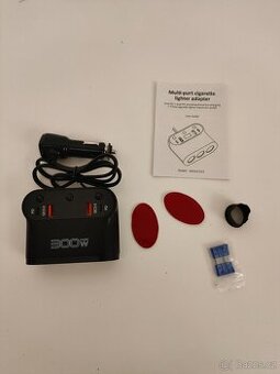 #256 Auto nabíjačka  rozbočovač do zapaľovača 300W (USB + 3