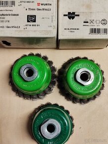 Wurth nerez.hrníčkové kartáče +brus. talíř 150mm suchý zip - 1