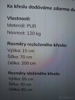 Rozkládací molitanové křeslo (matrace)