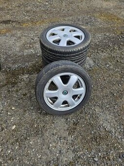 Sada ALU kol originál škoda 5x100 s letní pneu 195/60/15