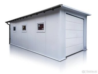 Zateplená garáž ze sendvičových panelů 4x7m