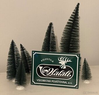 🌿 🌲🦌Sbírková smaltovaná cedule – HALALI, Všeobecná pojišť