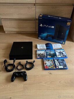 Sony PlayStation 4 Pro 1TB , komplet balenie a PS4 hry