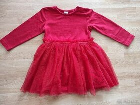 Dívčí červené šaty HM, velikost 86 - 1