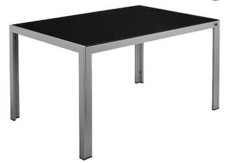 Prodám hliníkový stůl se skleněnou deskou