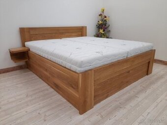 Nová dubová masivní postel, nosnost 700 kg, odvezu, smontuji
