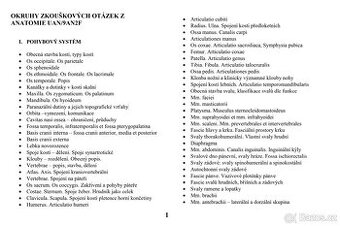 vypracované otázky ANATOMIE