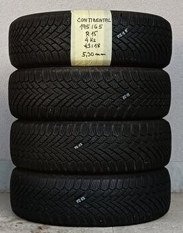 Zimní CONTINENTAL 195/65 R15 - 4ks, možnost přezutí