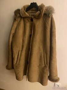 DÁMSKÝ SEMIŠOVÝ KABÁT S UMĚLÝM KOŽÍŠKEM - velmi teplý