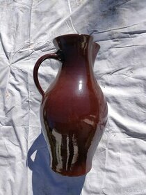 Hrdějovická keramika - velký džbán HNĚDÝ - 1