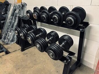 Sada jednoručních činek - pogumovaný 15-24kg