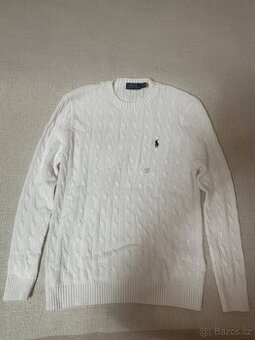 Ralph Lauren Cable Knit svetr bílý M