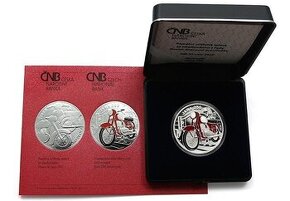 Stříbrná mince 500 Kč 2022 Motocykl Jawa 250 stand, BK, ČNB
