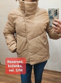 Vel. S/M Reserved koženková béžová bunda