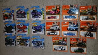 Matchbox autíčka 8ks + Hot wheels 9ks nerozbalených