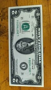 Dva dolary bankovka 2 $ dvoudolarovka 40 ks